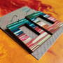 Reversible Rectangle Recycled Paper Earrings - Multicolour Stripes / Orange