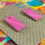Reversible Rectangle Recycled Paper Earrings - Multicolour / Berry Stripes