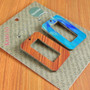 Reversible Rectangle Recycled Paper Earrings - Ocean Blue / Burnt Orange