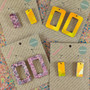 Reversible Rectangle Recycled Paper Earrings - Citrus / Grape Speckle