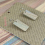 Reversible Rectangle Recycled Paper Earrings - Muted Slate Crackle / Blue Green Speckle