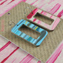 Reversible Rectangle Recycled Paper Earrings - Blue Swipe / Red Swipe