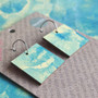 Reversible Square Recycled Paper Earrings - Red & Cream / Blue & Cream