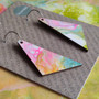 Reversible Triangle Recycled Paper Earrings - Light Multicolour / Dark Multicolour