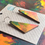 Reversible Triangle Recycled Paper Earrings - Light Multicolour / Dark Multicolour
