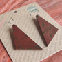 Reversible Triangle Recycled Paper Earrings - Light Brown / Brown & Green