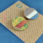 Reverse-A-Tile Fan Circle Recycled Paper Earrings - Green Gold & Earthy Mix / Grey, Pale Blue & Blue
