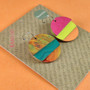 Reverse-A-Tile Fan Circle Recycled Paper Earrings - Gold Orange & Green / Red, Lime & Orange