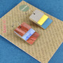 Reverse-A-Tile Fan Rectangle Recycled Paper Earrings - Earthy Mix & Blue / Light Grey, Yellow & Blue