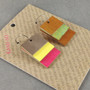 Reverse-A-Tile Fan Rectangle Recycled Paper Earrings - Brown & Green Gold / Chocolate, Yellow & Red