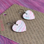 Mini Recycled Paper Earrings - Pink, Blue & White Stripe