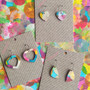 Mini Recycled Paper Earrings - Bright Multicolour