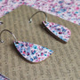 Mini Recycled Paper Earrings - Cream, Pink & Blue Speckle