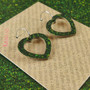 Mini Recycled Paper Earrings - Dark Green Speckle