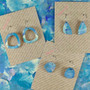 Mini Recycled Paper Earrings - Blue Grey & White