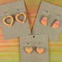 Mini Recycled Paper Earrings - Orange Multicolour Stripe