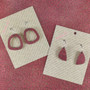 Mini Recycled Paper Earrings - Wine & Gold Fleck