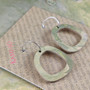 Mini Recycled Paper Earrings - Green Gold Crackle