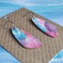 Oval Recycled Paper Earrings - Textured Pink & Blue