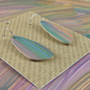 Oval Recycled Paper Earrings - Multicolour Thin Swipe