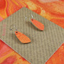 Oval Recycled Paper Earrings - Orange & Gold
