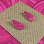 Oval Recycled Paper Earrings - Magenta Swipe