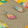 Oval Recycled Paper Earrings - Bright Multicolour