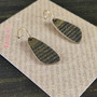 Oval Recycled Paper Earrings - Black & Gold Stripe