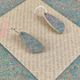 Oval Recycled Paper Earrings - Dark Grey Blue Speckle