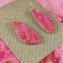 Oval Recycled Paper Earrings - Pink & Red