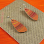 Oval Recycled Paper Earrings - Orange Stripe