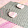 Square Recycled Paper Earrings - Pale Pink, Tan & Apricot