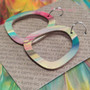 Square Recycled Paper Earrings - Multicolour