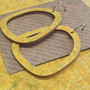 Square Recycled Paper Earrings - Mustard Speckle