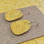 Square Recycled Paper Earrings - Mustard Speckle