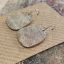 Square Recycled Paper Earrings - Blue & Brown Crackle