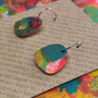 Square Recycled Paper Earrings - Multicolour