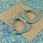 Square Recycled Paper Earrings - Blue Green Speckle