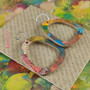 Square Recycled Paper Earrings - Muted Multicolour