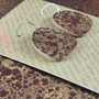 Square Recycled Paper Earrings - Burgundy & Gold Crackle