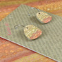Square Recycled Paper Earrings - Muted Red, Orange & Gold Crackle