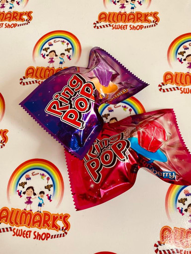 Bazooka Ring Pop candy, candy ring, ring shaped candy.
