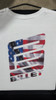 100% Cotton Tee with American Flag P3 Billet Logo - White