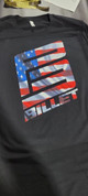 100% Cotton Tee with American Flag P3 Billet Logo - Black