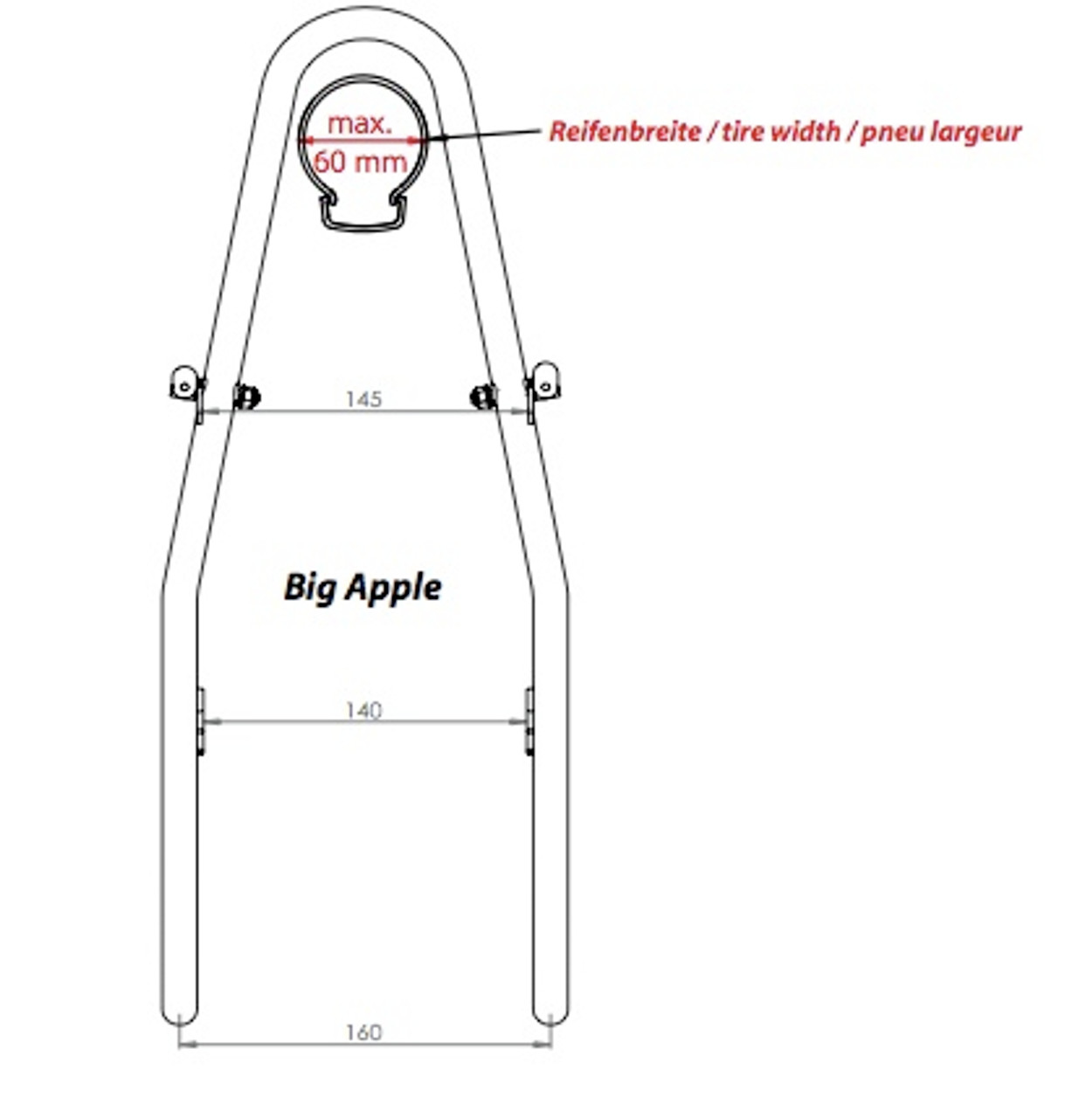 tubus tara big apple front lowrider rack