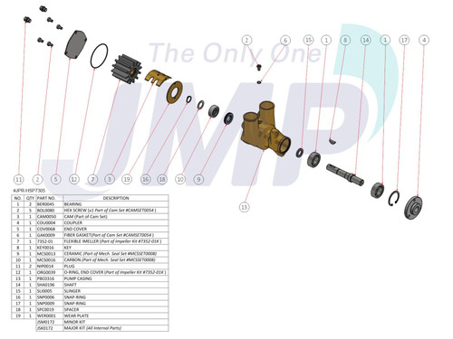 JMP Pump JPR-HSP7305 - MerCruiser 270-350hp RWP