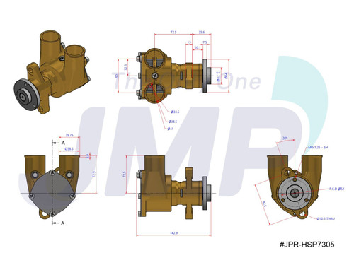 JMP Pump JPR-HSP7305 - MerCruiser 270-350hp RWP