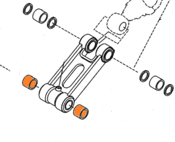 4443882 - Bushing for John Deere / Hitachi Excavators | Set of 2