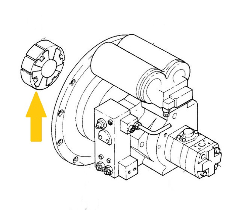 Pump Coupling for Case 688, 1088 Excavators.