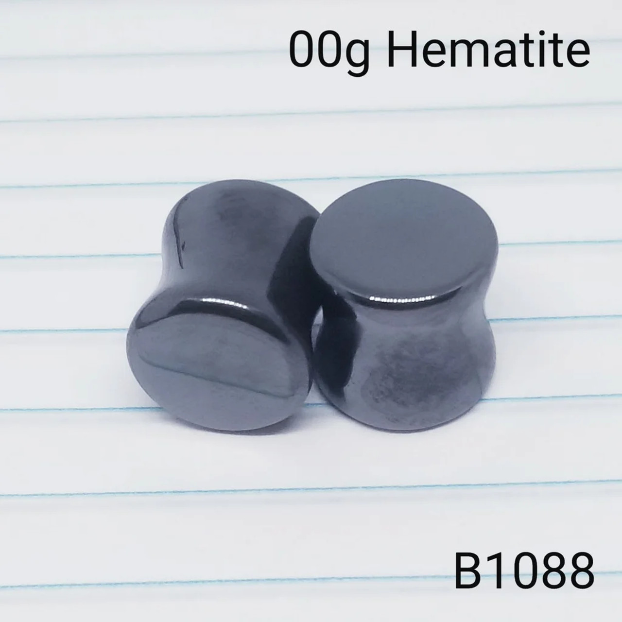 00g Organic Hematite Stone Plugs / Tunnels